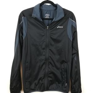 Oasics Black jacket split thumb athlet Men's sz Sm